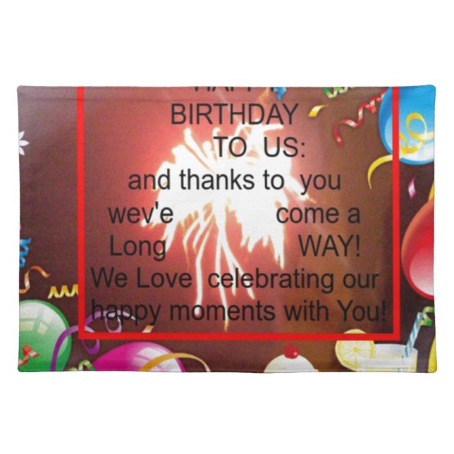 Happy Birthday to Us Art Print Placemat (Front)