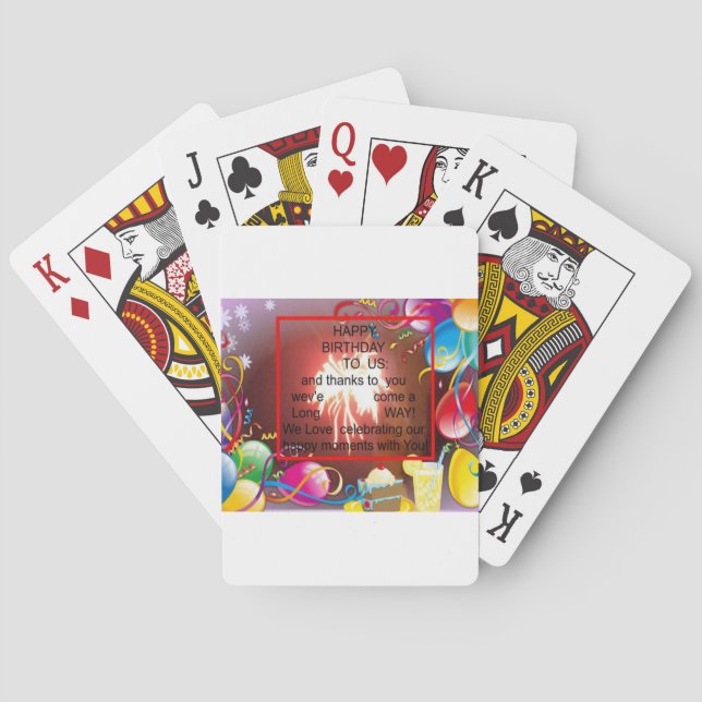 Happy Birthday to Us Art Print Poker Cards (Back)