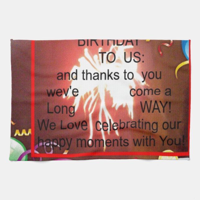 Happy Birthday to Us Art Print Towel (Horizontal)