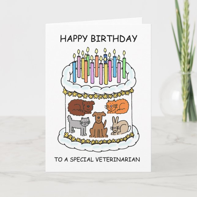 Happy Birthday to Veterinarian Card (Front)