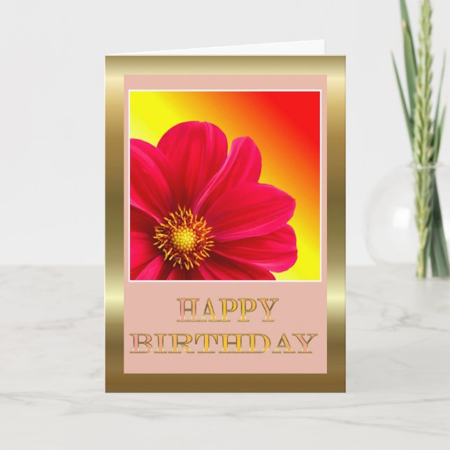 Happy Birthday to wife from husband with flowers Card (Front)
