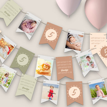 Happy Birthday to You Any Age 8 Photo Bunting Flags