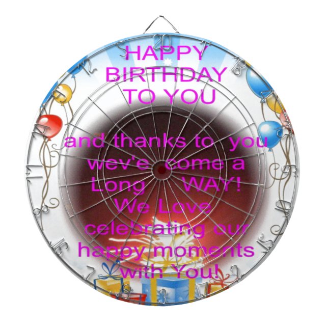 Happy Birthday to You Art Print Dart Board (Front)