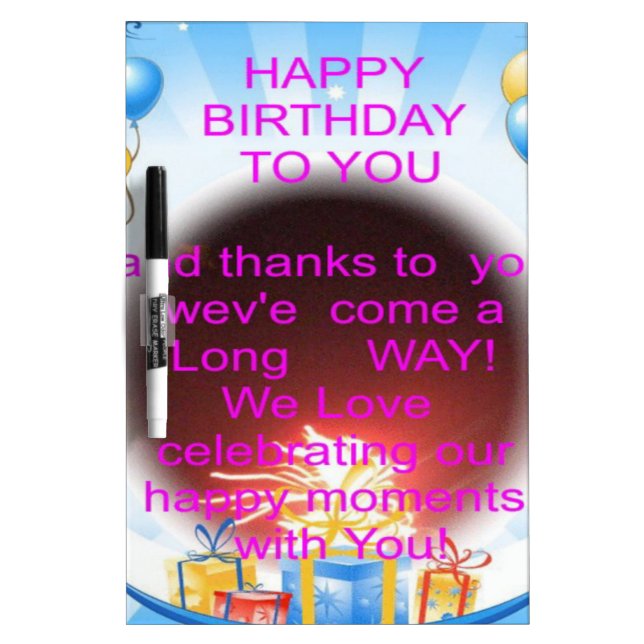Happy Birthday to You Art Print Dry-Erase Board (Front)