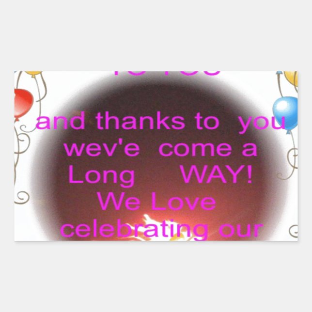 Happy Birthday to You Art Print Rectangular Sticker (Front)
