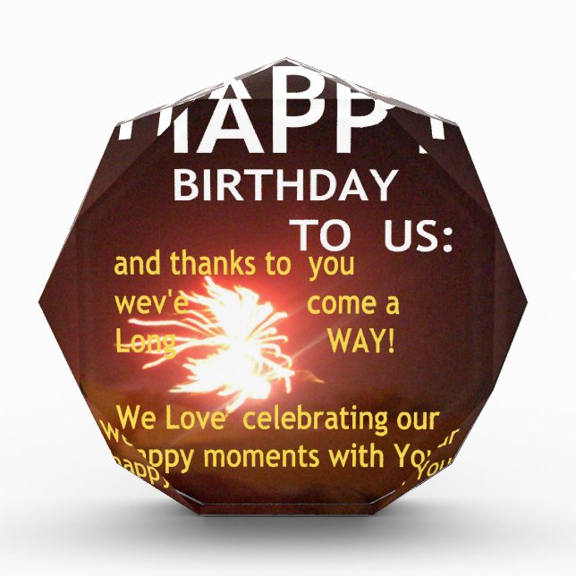 Happy Birthday TO YOU Award (Front)