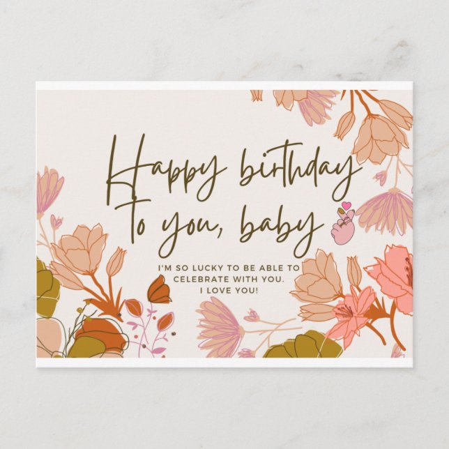 Happy Birthday to you Baby Postcard (Front)