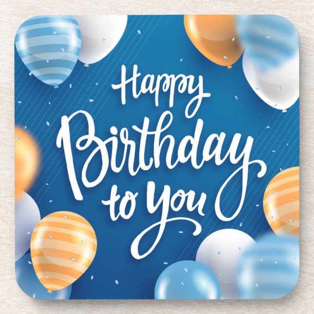 Happy Birthday to You Beverage Coaster (Front)