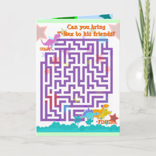 Happy Birthday to You Blue Cartoon Dinosaur Card
