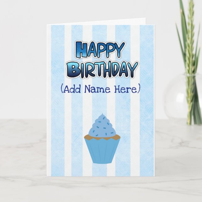 Happy Birthday to you Card Blue Cupcake (Front)