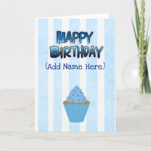 Happy Birthday to you Card Blue Cupcake