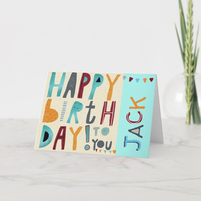 Happy Birthday To You Card - Funky Girl or Boy (Front)