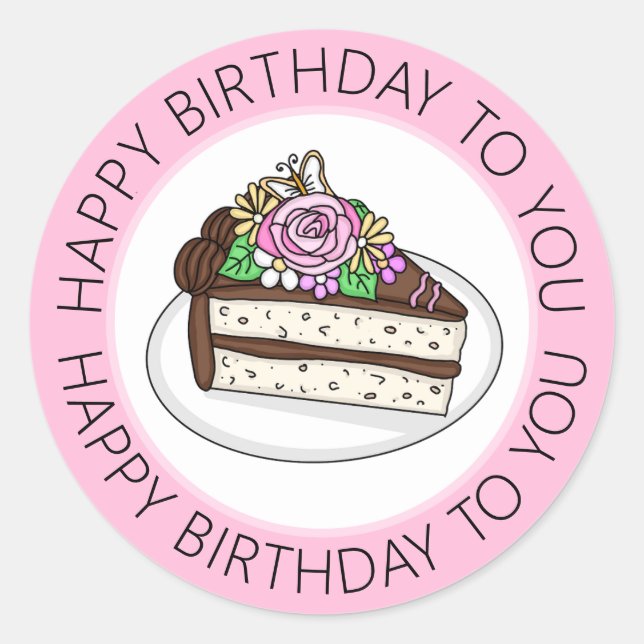 Happy Birthday To You Classic Round Sticker (Front)