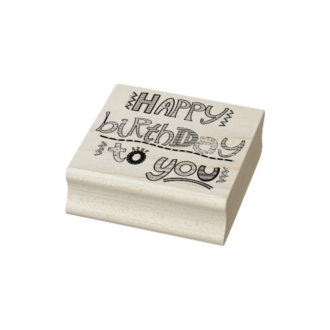 Happy Birthday to You Colorful Birthday Rubber Stamp (Stamp)