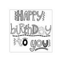 Happy Birthday - Happy Colourful Post Stamp, Zazzle