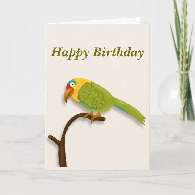 Happy Birthday to you, Colorful Pet Parrot Card (Front)