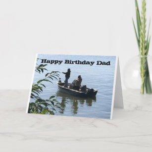 Cute classic fishing sport Happy Birthday Dad Card