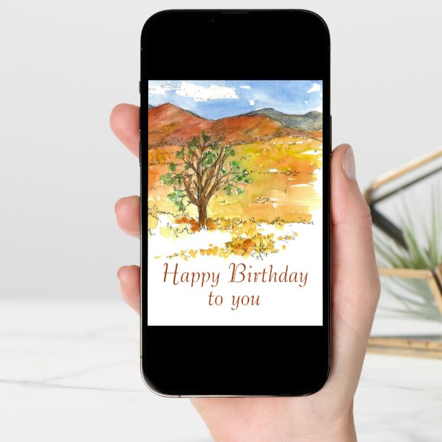 Happy Birthday To You Desert Autumn Landscape Card (Front Digital)