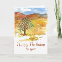 Happy Birthday To You Desert Autumn Landscape