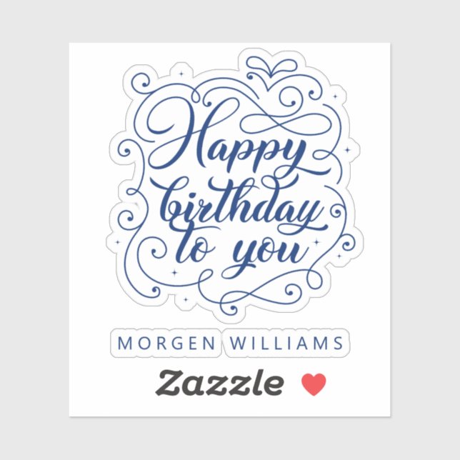 Happy Birthday to you elegant typography Sticker (Sheet)