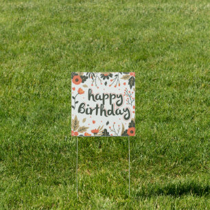 Happy Birthday to You Floral Sign