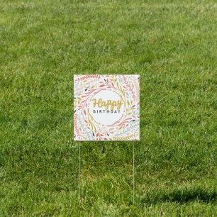 Happy Birthday to You Floral Sign
