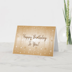 Happy Birthday To You Gold Stars Card