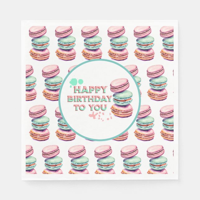 Happy Birthday To You | Macaron Napkins (Front)