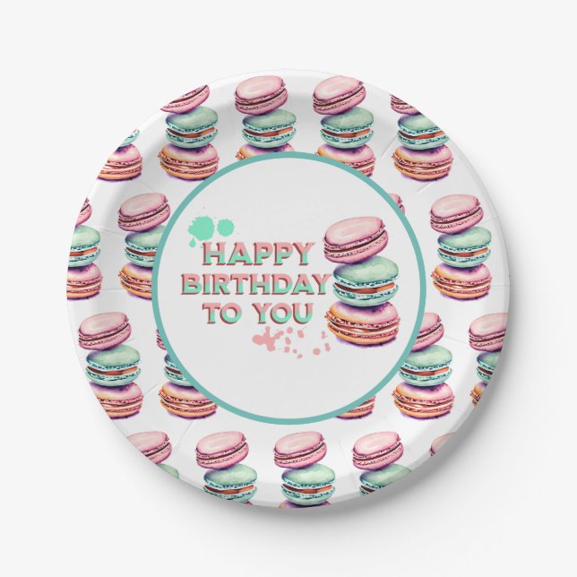 Happy Birthday To You | Macaron Paper Plates (Front)