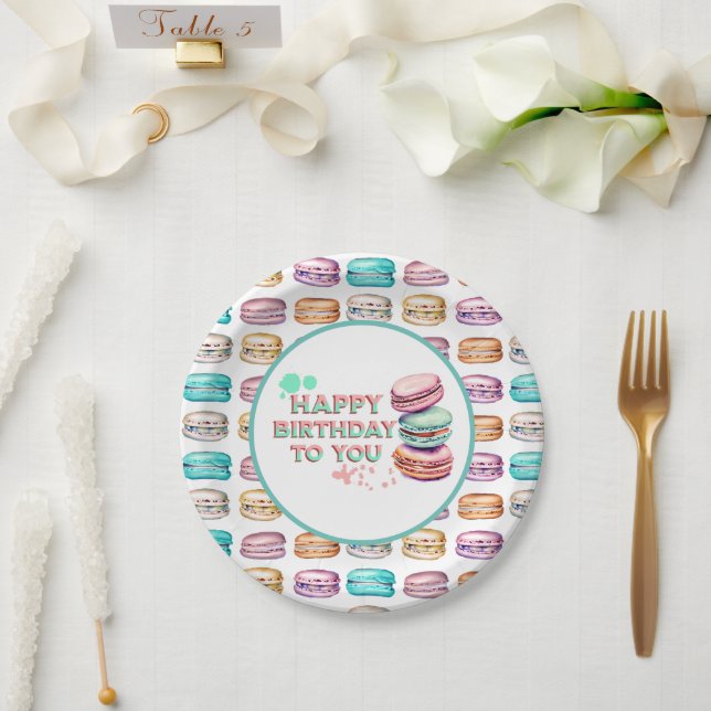 Happy Birthday To You | Macaron Paper Plates (Wedding)