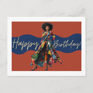 Happy Birthday To You Melanin Sista Black Queen  Holiday Postcard