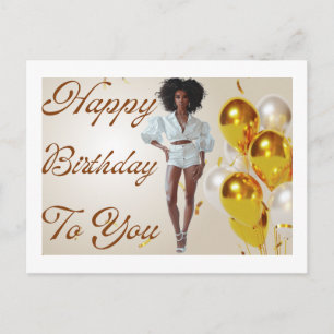 Happy Birthday To You Melanin Sista Black Queen  Postcard