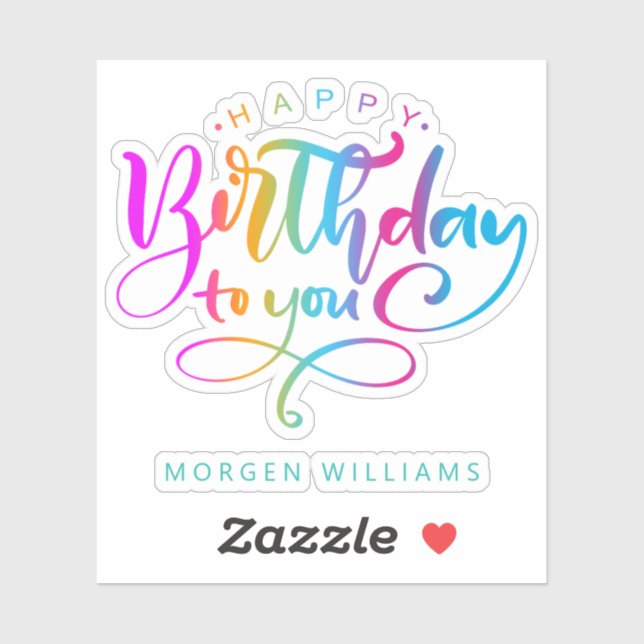 Happy Birthday to you modern typography design Sticker (Sheet)