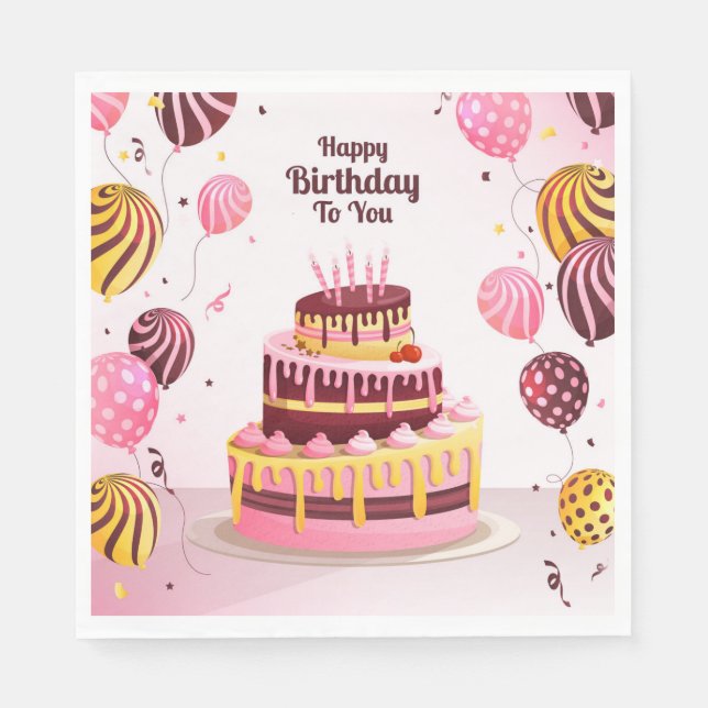 Happy Birthday To You Napkins (Front)