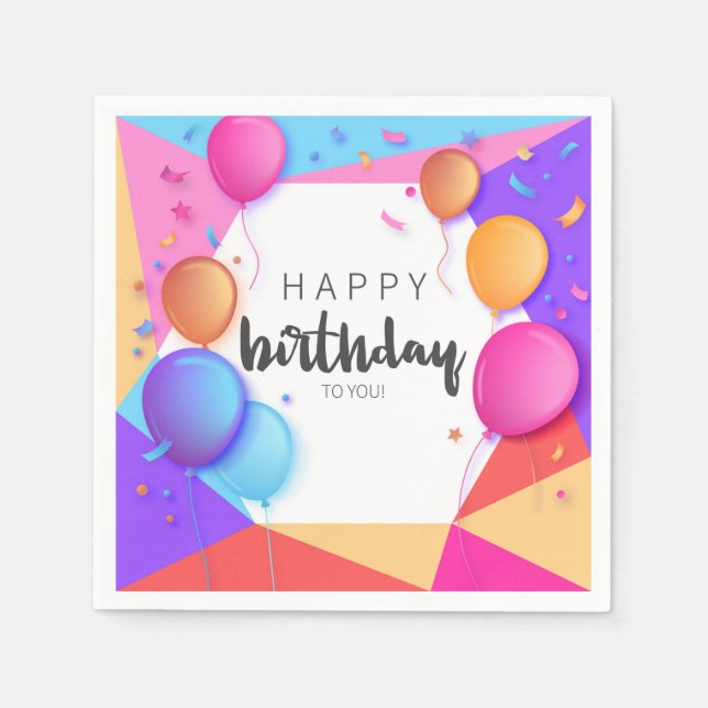 Happy Birthday To You Napkins (Front)