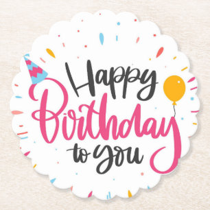 Happy Birthday To You Paper Coaster