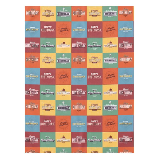 Happy Birthday To You Pattern Tablecloth (Front)