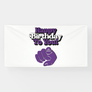 Happy Birthday To You Purple 4x8 Vinyl Banner