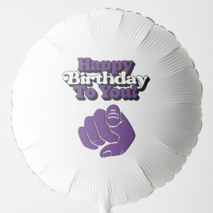 Happy Birthday To You Purple Helium Balloon