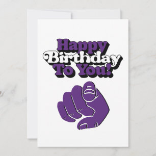 Happy Birthday To You Purple Invitation