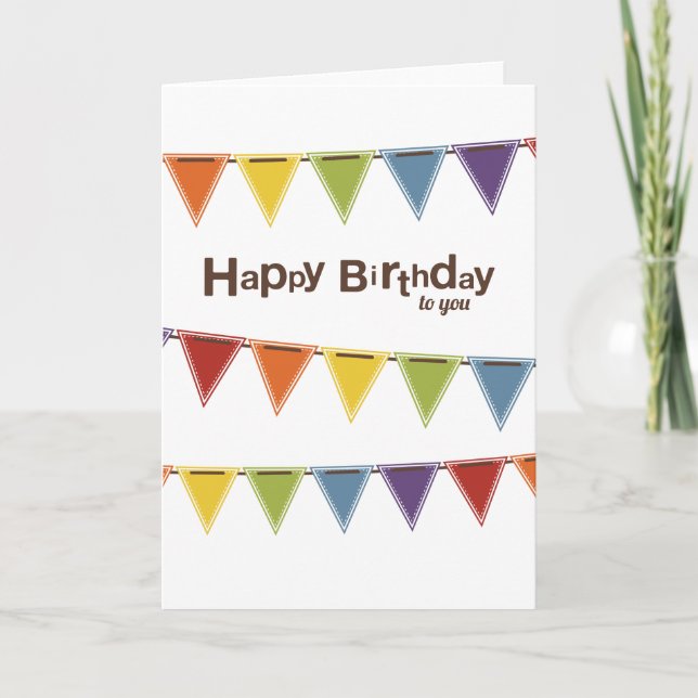 Happy Birthday to you | Rainbow Bunting Card (Front)