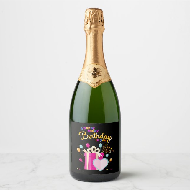 Happy Birthday To You Sparkling Wine Label (Front)