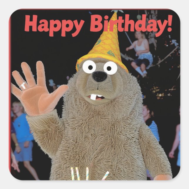 Happy birthday to you square sticker (Front)
