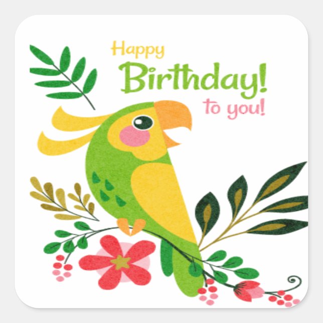 Happy Birthday To you Square Sticker (Front)
