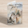 Happy Birthday to you Wolf Howling Watercolor  Card