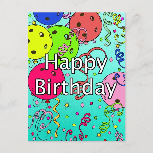 Happy Birthday to Your Favorite Pickleball Player Postcard (Front)