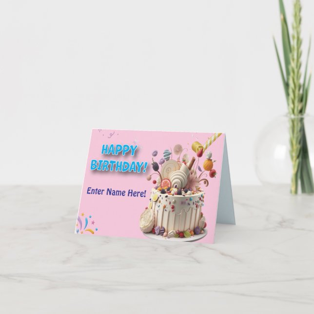 Happy Birthday Toast Holiday Card (Front)