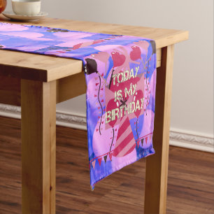 Happy Birthday Today is my Birthday Table Runner