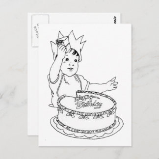Happy Birthday Toddler Color It Postcard
