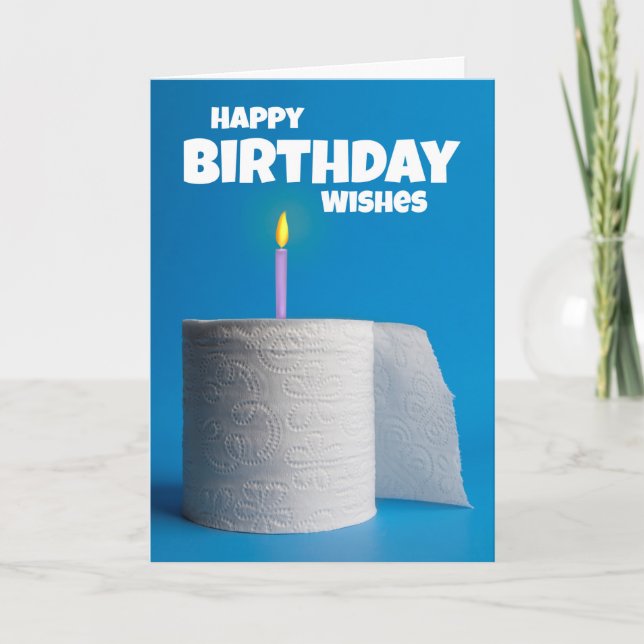 Happy Birthday Toilet Paper Cake Coronavirus Humor Holiday Card (Front)
